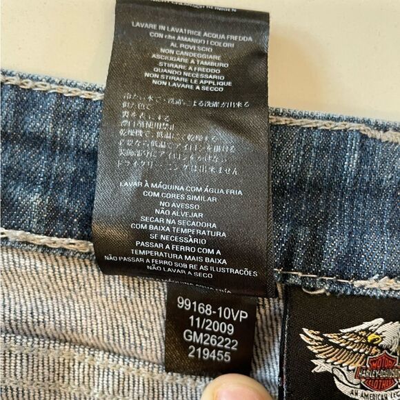 Vintage Harley Davidson Mid Rise Bootcut Jeans Rhinestones & Bling Womens Sz 10P - Picture 13 of 13